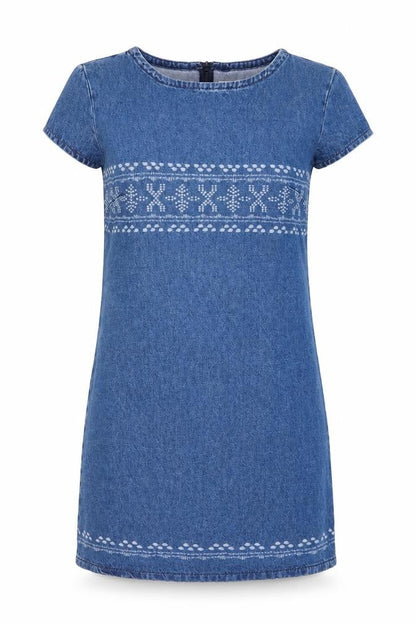 Womens Blue Geometric  Shift  Size S