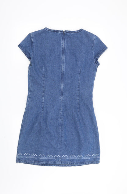 Preworn Womens Blue Geometric  Shift  Size S