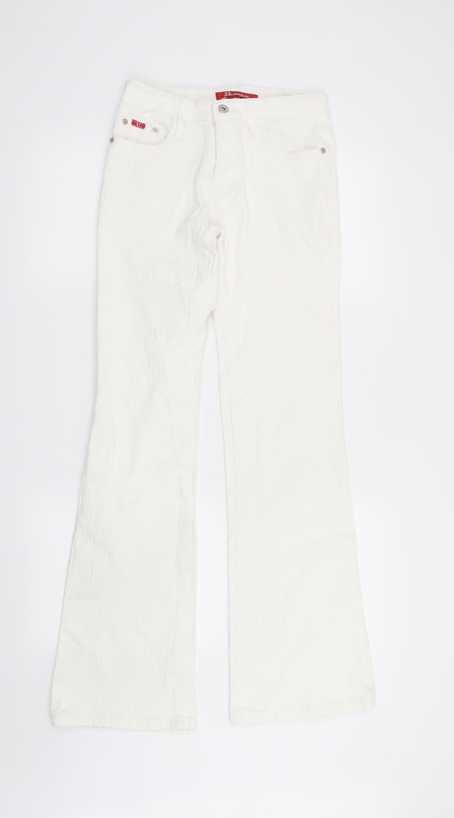 Womens UK Size 28 in Preworn Regular Fit Straight White Jeans