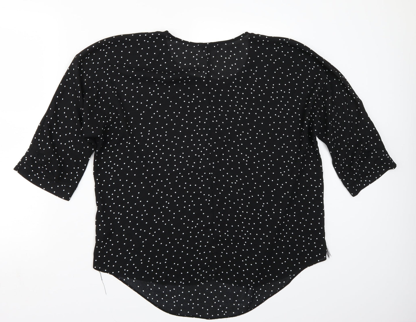 Papaya Womens Black Polka Dot  Basic T-Shirt Size 16