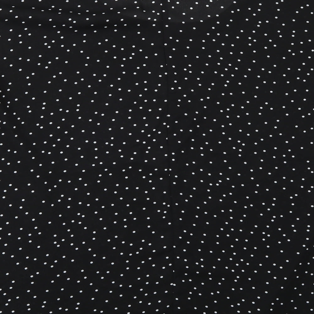 Papaya Womens Black Polka Dot  Basic T-Shirt Size 16