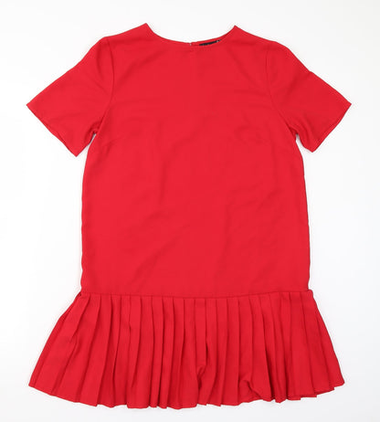 Boohoo Womens Red  Rayon A-Line  Size 10