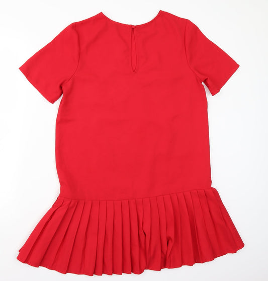 Boohoo Womens Red  Rayon A-Line  Size 10