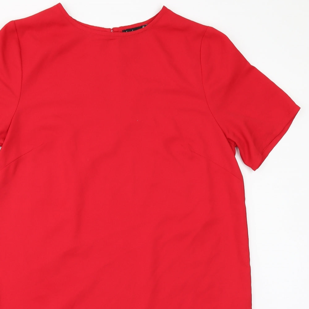 Boohoo Womens Red  Rayon A-Line  Size 10