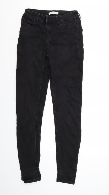 Womens UK Size XS Villa Regular Fit Skinny Black Jeans