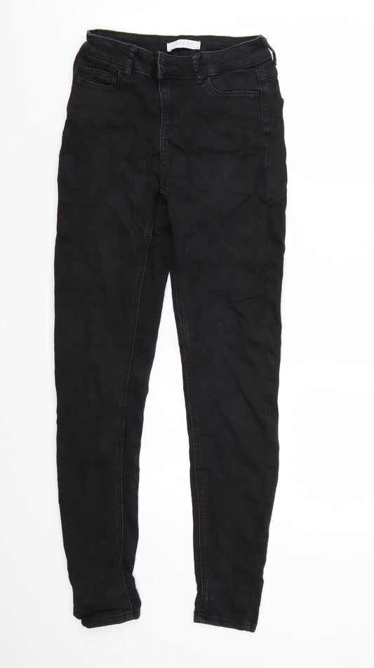 Womens UK Size XS Villa Regular Fit Skinny Black Jeans