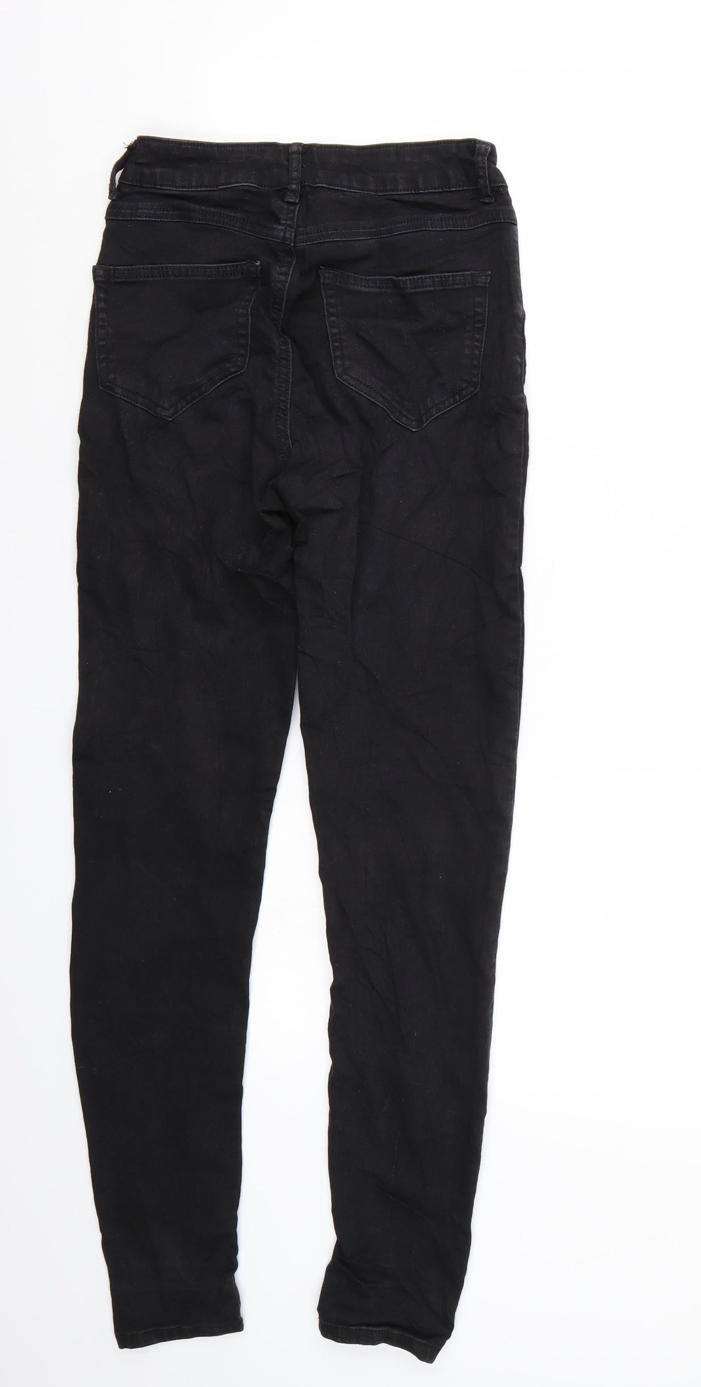 Womens UK Size XS Villa Regular Fit Skinny Black Jeans