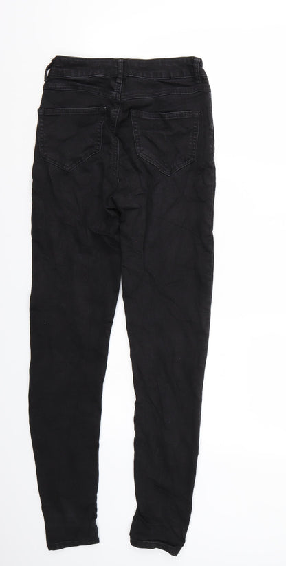 Womens UK Size XS Villa Regular Fit Skinny Black Jeans