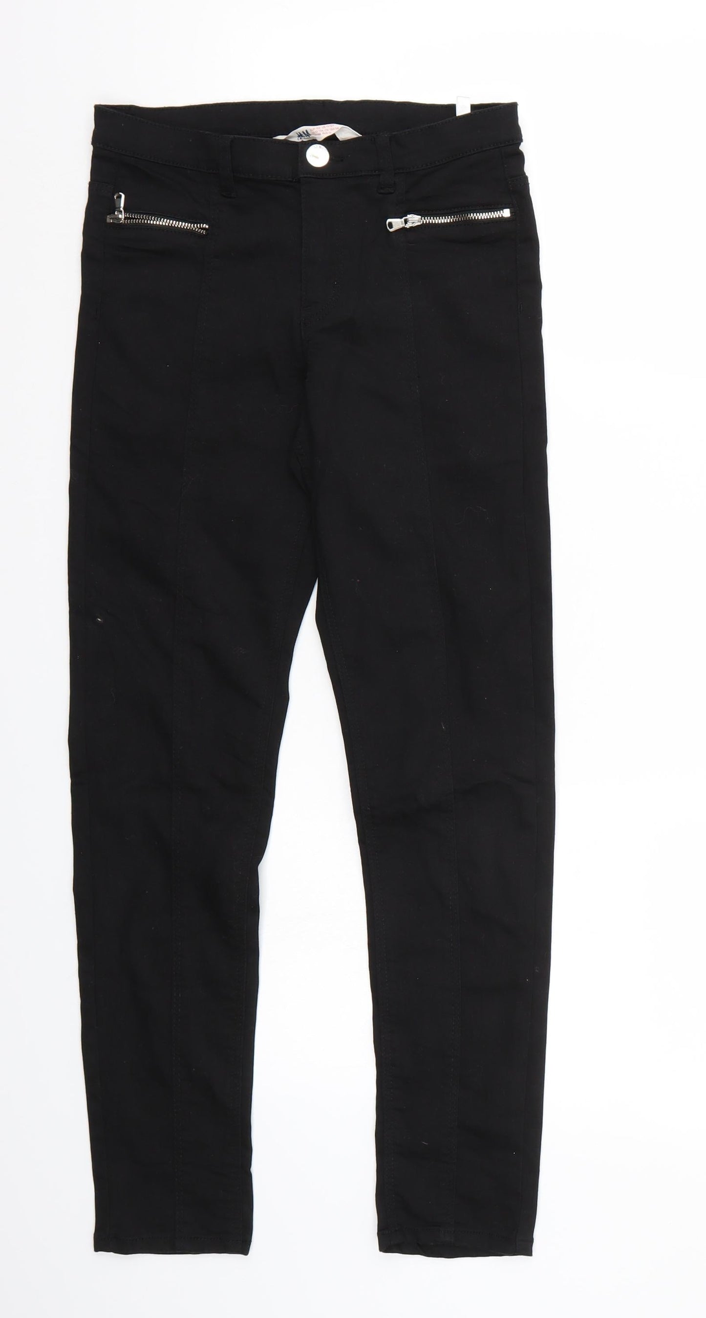 H&M Girls Black   Cropped Jeans Size 11 Years