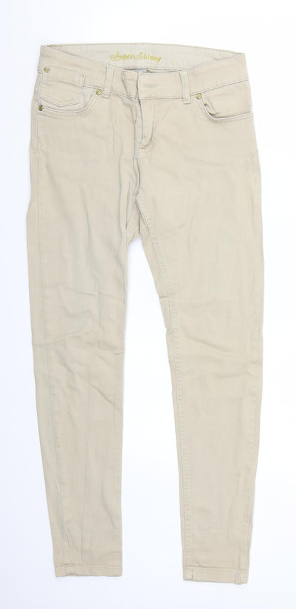 Denim & Co. Womens Beige   Straight Jeans Size 10 L30 in