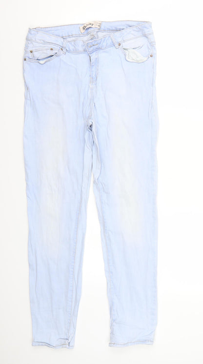 Womens UK Size 14 Preworn Regular Fit Skinny Blue Jeans