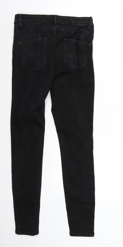 Denim & Co. Womens Black   Skinny Jeans Size 10 L27 in