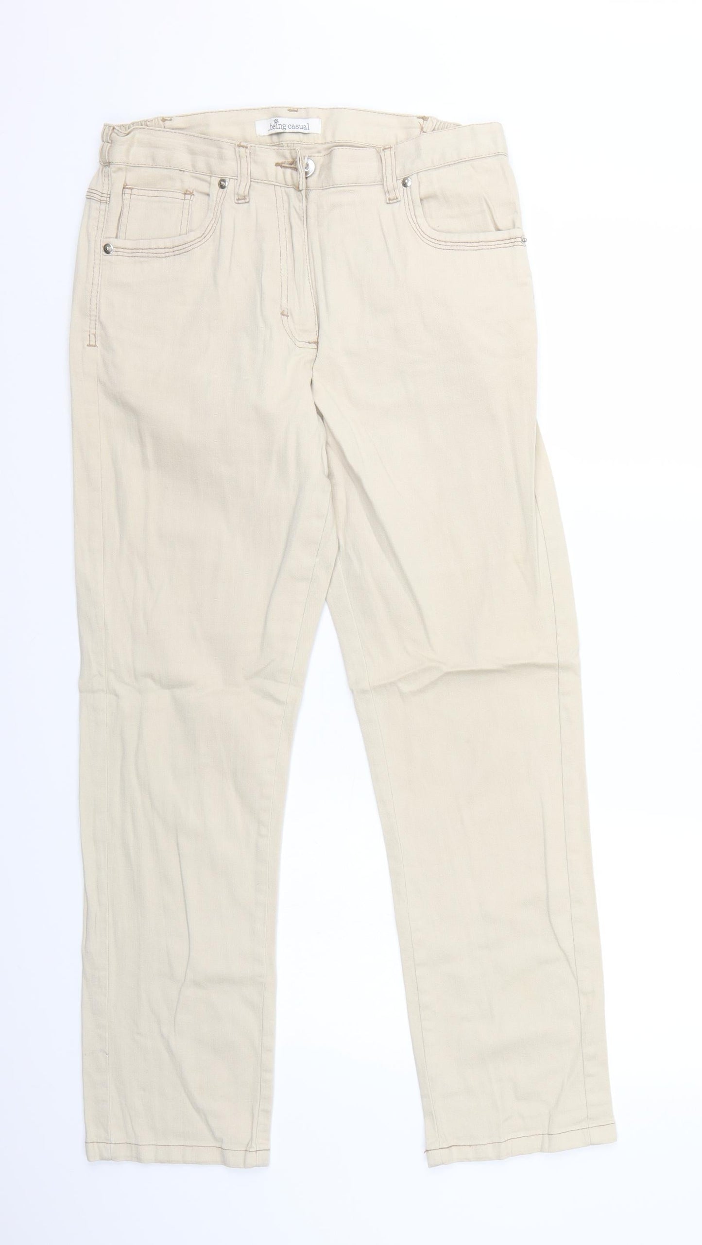 being casual Womens Beige   Cropped Jeans Size 12 L30 in