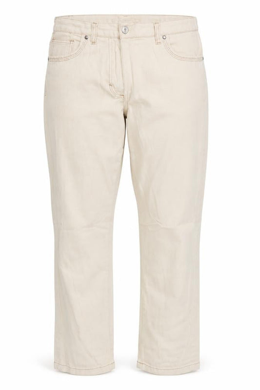 Womens UK Size 12 being casual Regular Fit Cropped Beige Jeans