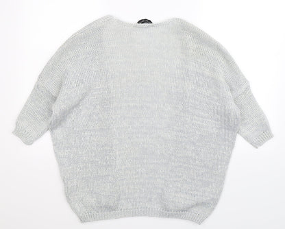 Dorothy Perkins Womens Grey  Knit Cardigan Jumper Size S