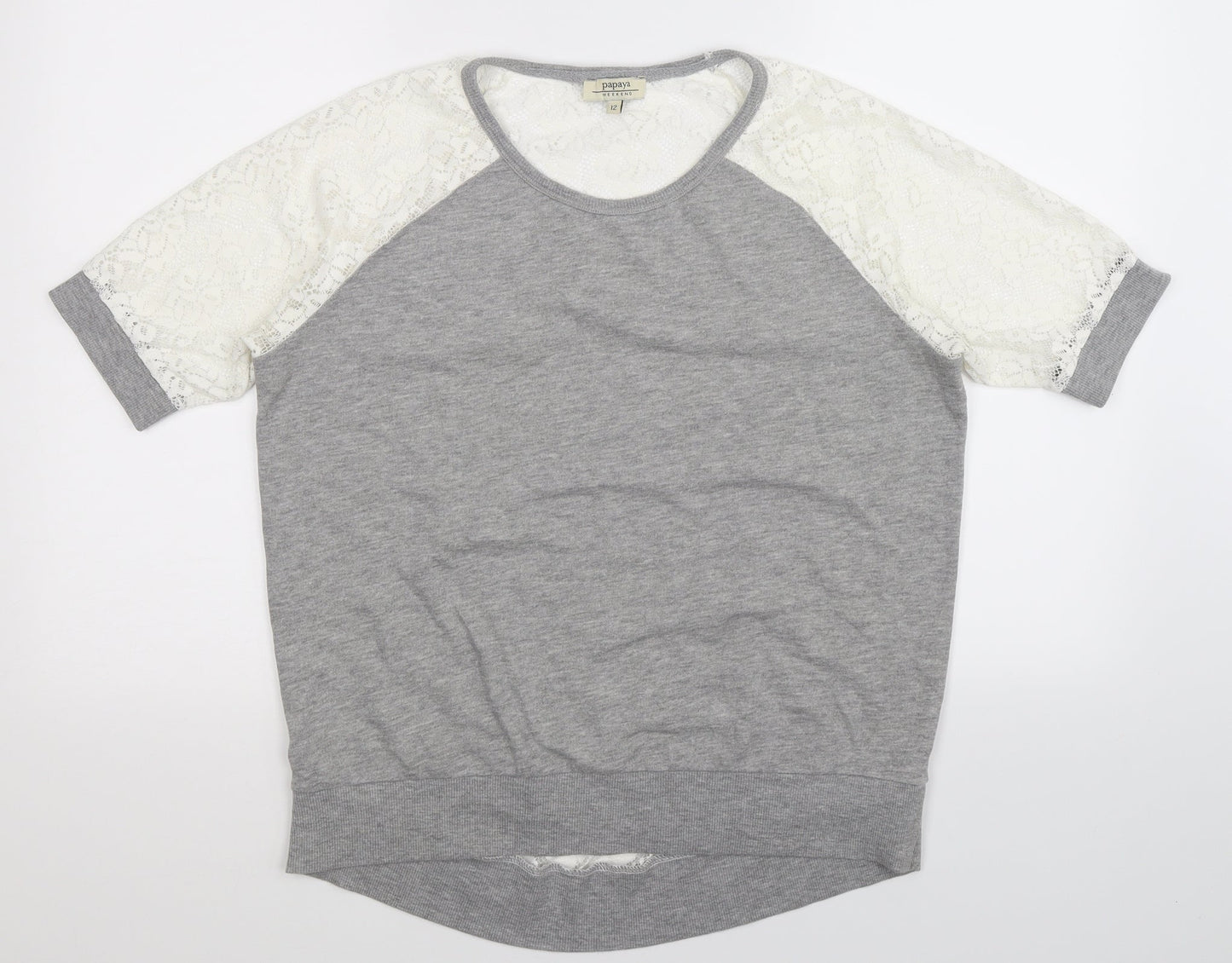 Papaya Womens Grey   Pullover Sweatshirt Size 12