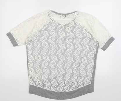 Papaya Womens Grey   Pullover Sweatshirt Size 12