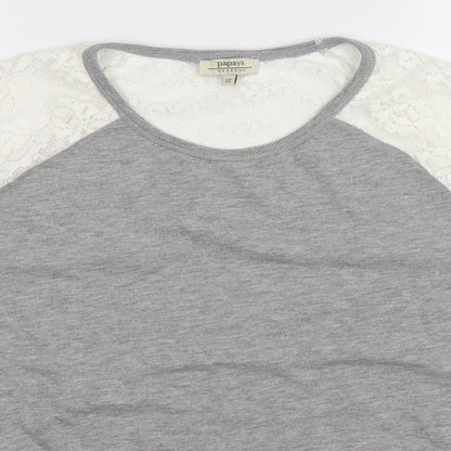 Papaya Womens Grey   Pullover Sweatshirt Size 12