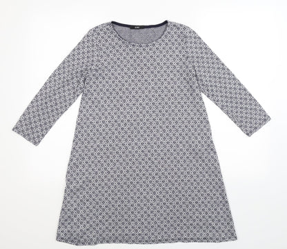 Zuiki Womens Blue Geometric  Pullover Jumper Size S