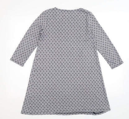 Zuiki Womens Blue Geometric  Pullover Jumper Size S