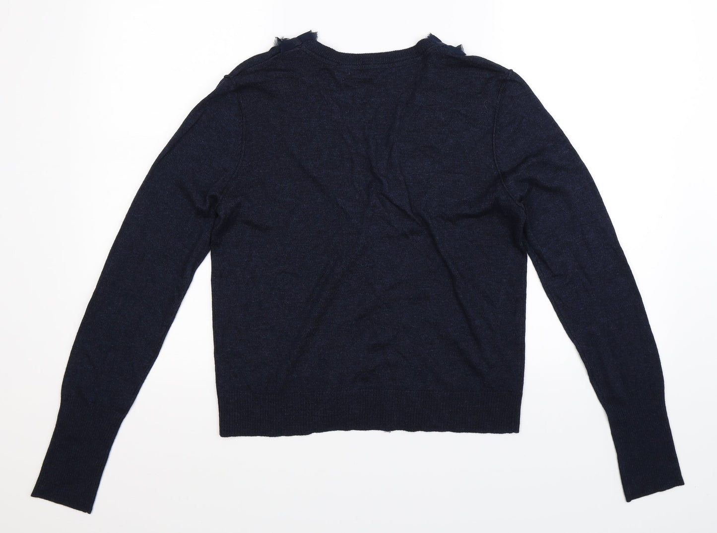 Preworn Womens Blue  Knit Cardigan Jumper Size M