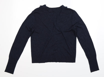 Preworn Womens Blue  Knit Cardigan Jumper Size M