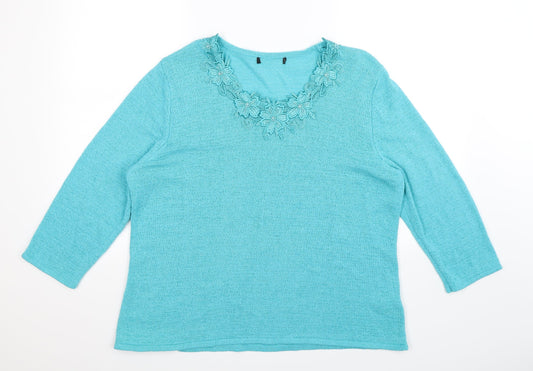 Preworn Womens Blue  Knit Pullover Jumper Size L