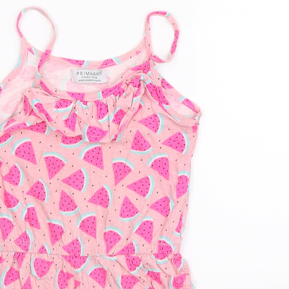 Primark Girls Pink   Playsuit One-Piece Size 4-5 Years