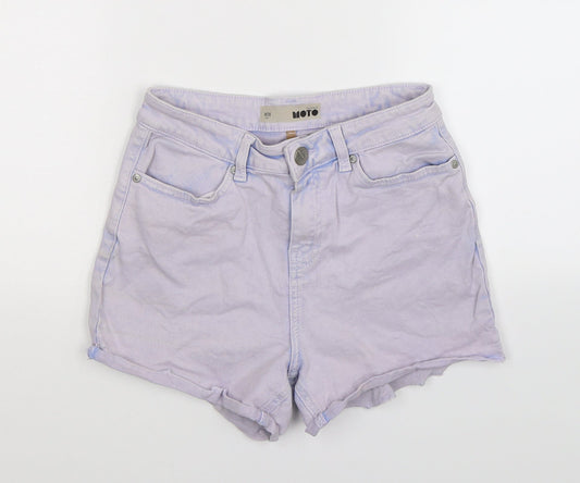 Topshop Womens Purple  Denim Hot Pants Shorts Size 28 in