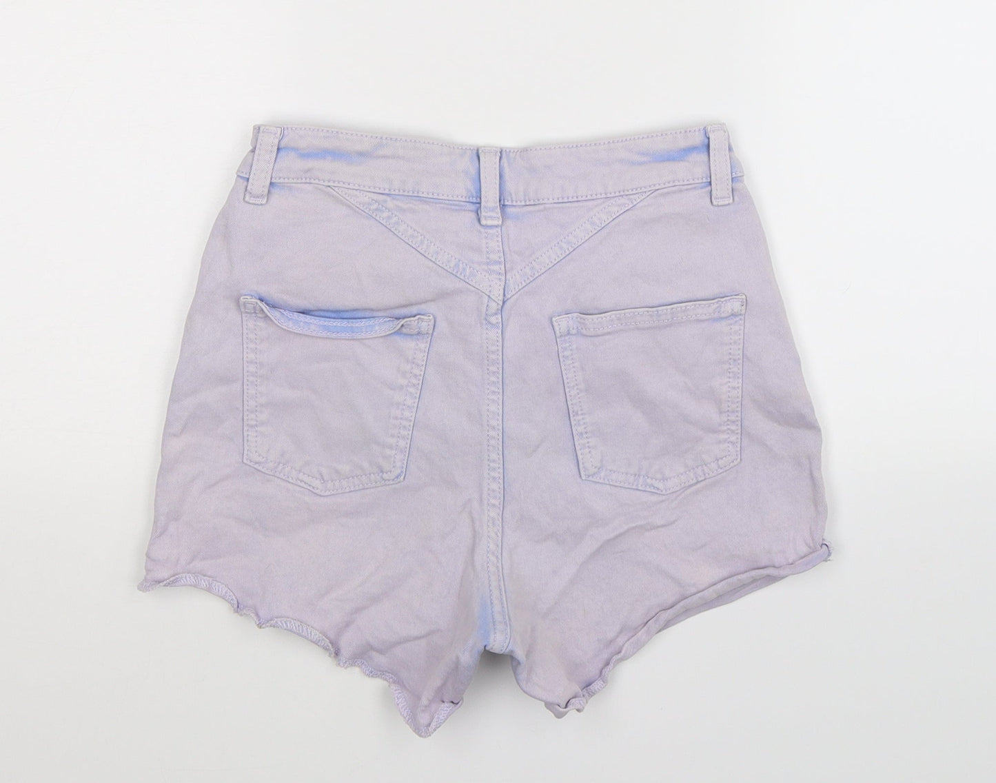 Topshop Womens Purple  Denim Hot Pants Shorts Size 28 in