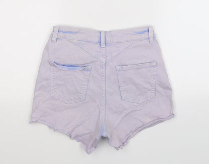 Topshop Womens Purple  Denim Hot Pants Shorts Size 28 in