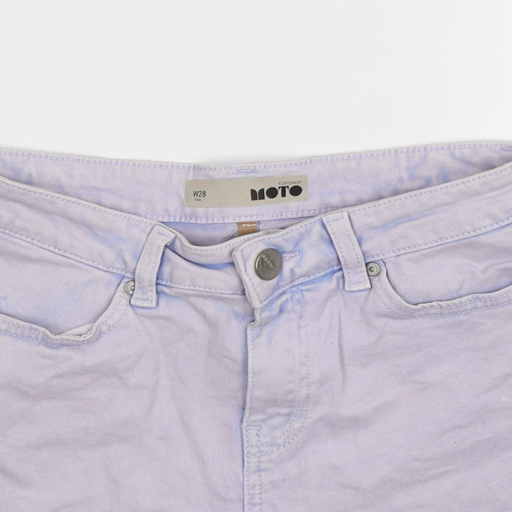 Topshop Womens Purple  Denim Hot Pants Shorts Size 28 in