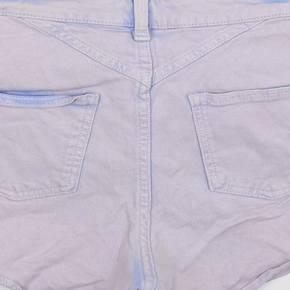 Topshop Womens Purple  Denim Hot Pants Shorts Size 28 in