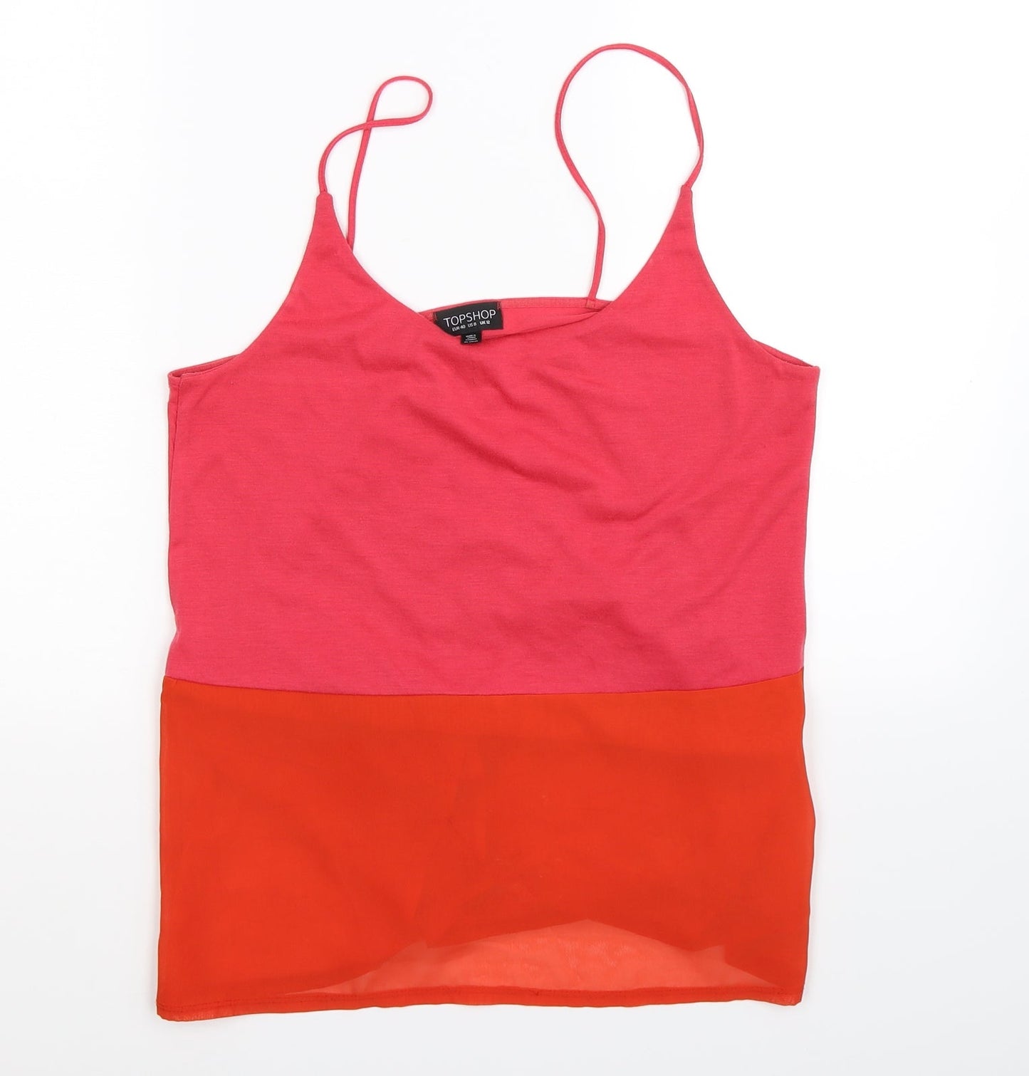 Womens UK Size 10 Topshop Multicoloured Basic Tank