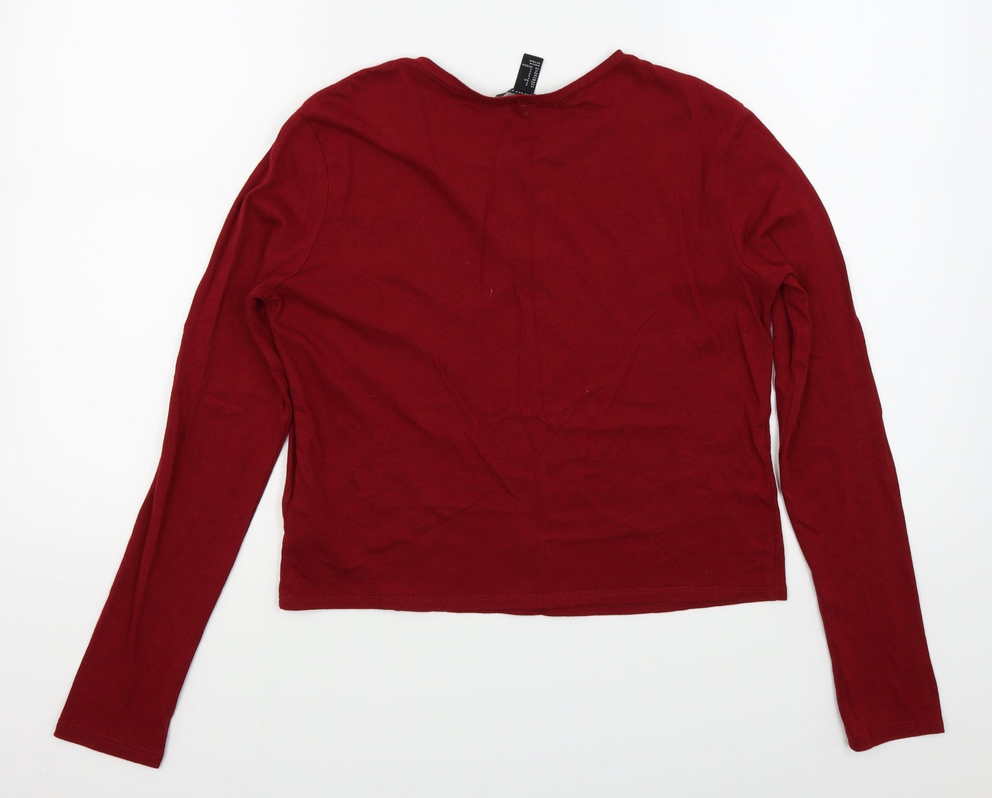 FOREVER 21 Womens Red   Basic Button-Up Size 6