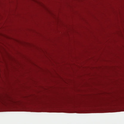 FOREVER 21 Womens Red   Basic Button-Up Size 6