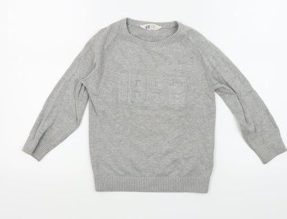 H&M Boys Grey   Pullover Sweatshirt Size 5-6 Years