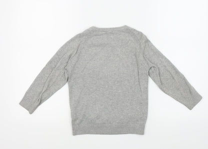 H&M Boys Grey   Pullover Sweatshirt Size 5-6 Years
