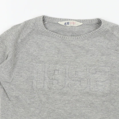 H&M Boys Grey   Pullover Sweatshirt Size 5-6 Years
