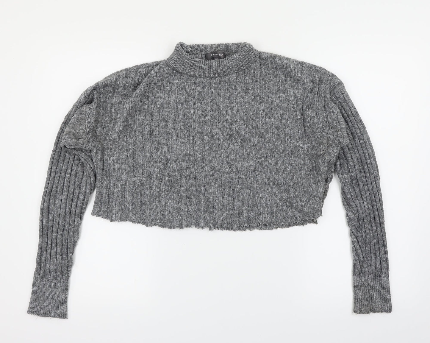 Primark Womens Grey  Knit Pullover Jumper Size S  - Cropped