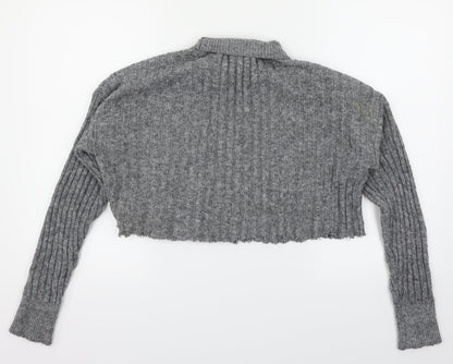 Primark Womens Grey  Knit Pullover Jumper Size S  - Cropped