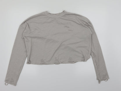Misguided Womens Grey   Pullover Jumper Size 10  - Cropped