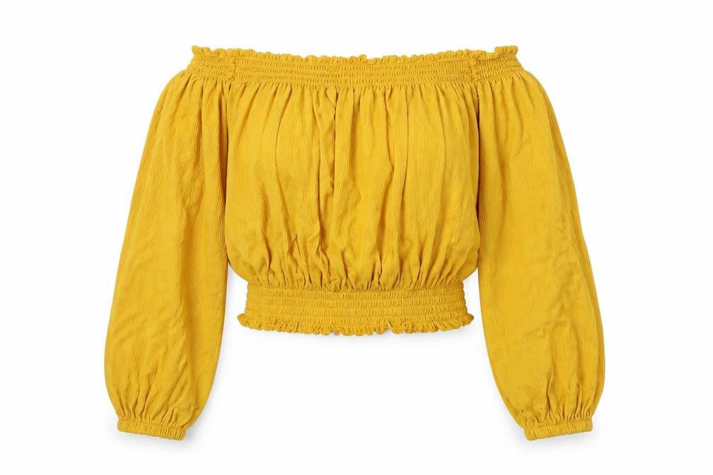 Womens UK Size L Divided Yellow Cropped T-Shirt