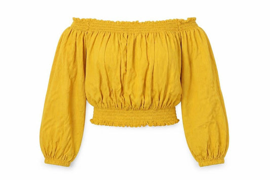 Womens UK Size L Divided Yellow Cropped T-Shirt
