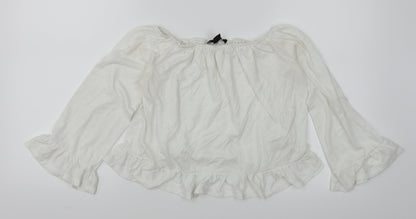 Atmosphere Womens White   Cropped Blouse Size 4