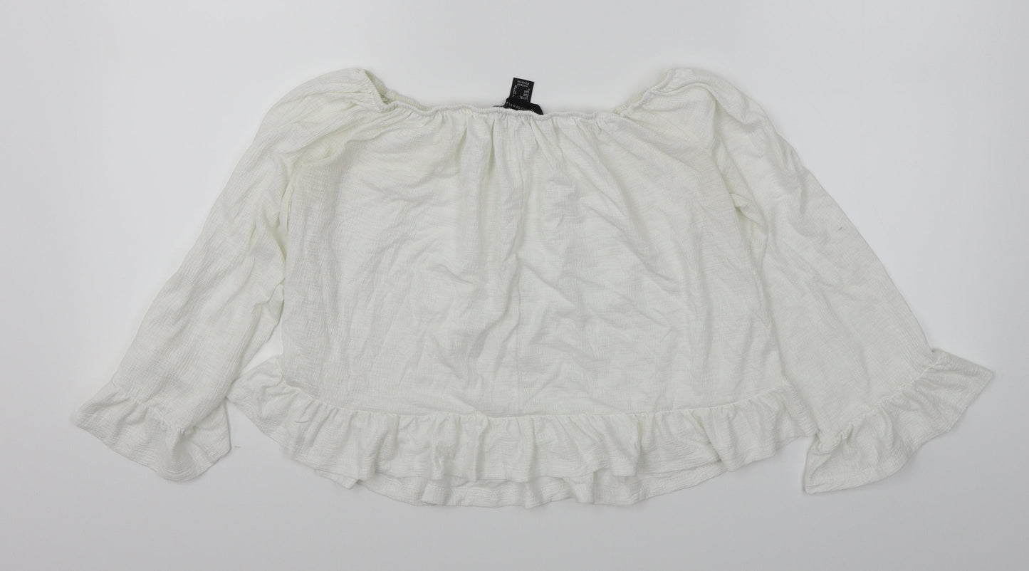 Atmosphere Womens White   Cropped Blouse Size 4