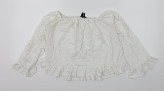 Atmosphere Womens White   Cropped Blouse Size 4