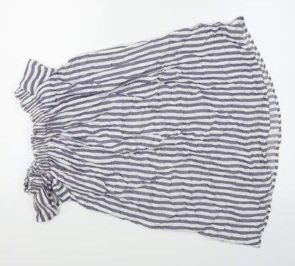 Papaya Womens Blue Striped  A-Line  Size 8