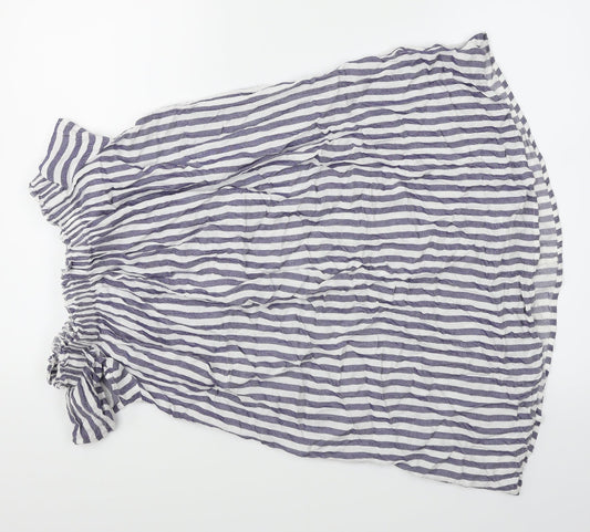 Papaya Womens Blue Striped  A-Line  Size 8