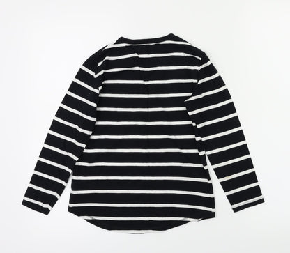 Next Boys Black Striped  Pullover Casual Size 7 Years